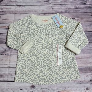 Cat & Jack Double-Knit Long Sleeve Shirt Girls Size XS (4/5) Animal Print